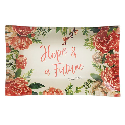 Trinket Tray-Hope & A Future (6 1/8" x 3 3/4") by Christian Art Gift