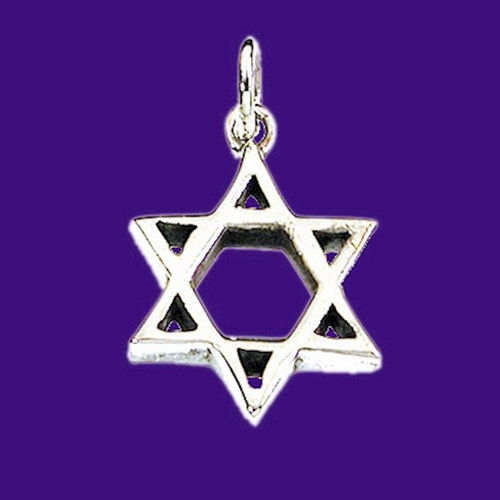 Necklace-Star Of David (Modern) (Sterling Silver)-20" Chain (#9520) by Holy Land Gifts