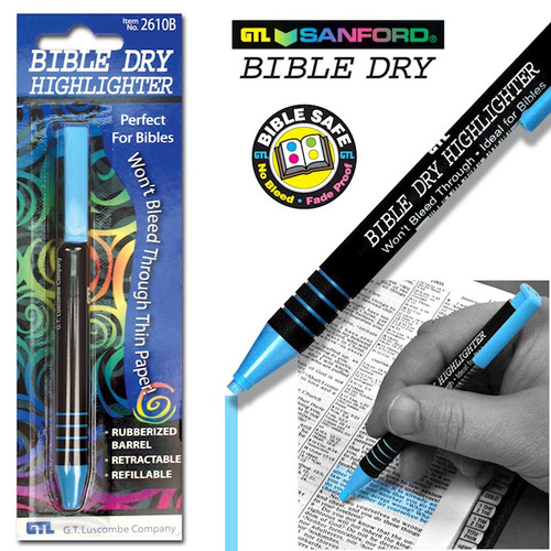 Highlighter-Bible Dry-Blue (Carded) (Bx/6) by G T Luscombe