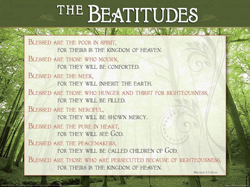 Chart-Beatitudes Wall (Laminated Sheet) (19" x 26") by Rose Publishing