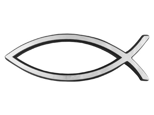 Auto Decal-3D Fish-Large (Silver) (Pack of 6) by Silver