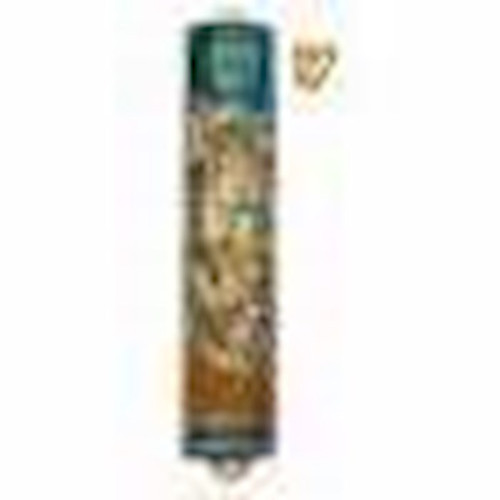 Mezuzah-Jerusalem-Hand Painted (5.5")-Pewter (#5154) by Holy Land Gifts