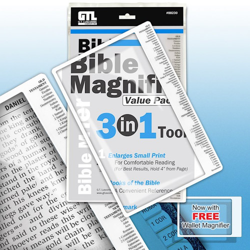 Magnifier-3 In 1 Bible Magnifier Value Pack (6x9) by G T Luscombe