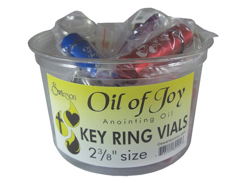 Display-Anointing Oil-Oil Of Joy-Key Chain-2 3/8 Inch-Asstd Colors (Empty) (Pack of 12) by Oil Of Joy