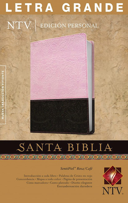 NTV Edicion Personal/Letra Grande (NLT Personal Size Large Print)-Pink/Brown TuTone Indexed by Tyndale Espanol