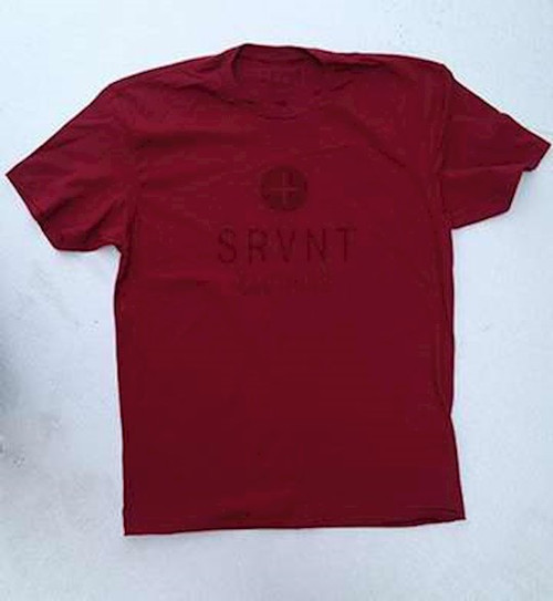 Tee Shirt-Srvnt Plus Mens Premium Fitted Tee-Medium-Cardinal W/Dark Logo by Srvnt Clothing