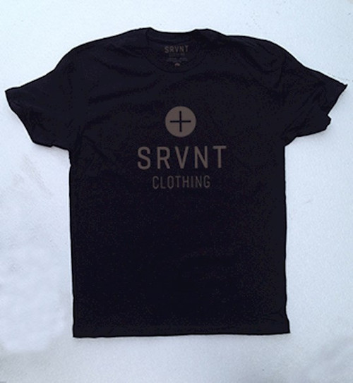 Tee Shirt-Srvnt Plus Mens Premium Fitted Tee- Small-Black W/Grey by Srvnt Clothing