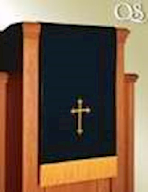 Scarf-Pulpit/Lectern-Pavillion-Reversible-Black/White/Latin Cross (11664) by Murphy Robe