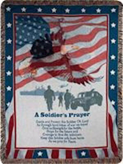 Throw-A Soldier's Prayer-Tapestry (50" x 60") by Patriotic