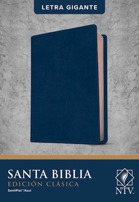 NTV Edicion Clasica/Letra Gigante (NLT Classic Edition Giant Print)-Blue LeatherLike Indexed by Tyndale Espanol