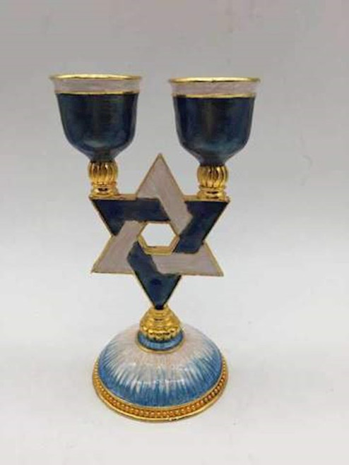 Candle Holder-Star Of David Shabbat 6" (#43143) by Holy Land Gifts
