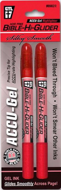 Highlighter-Accu-Gel Hi-Glider (2 Pk) Red by G T Luscombe