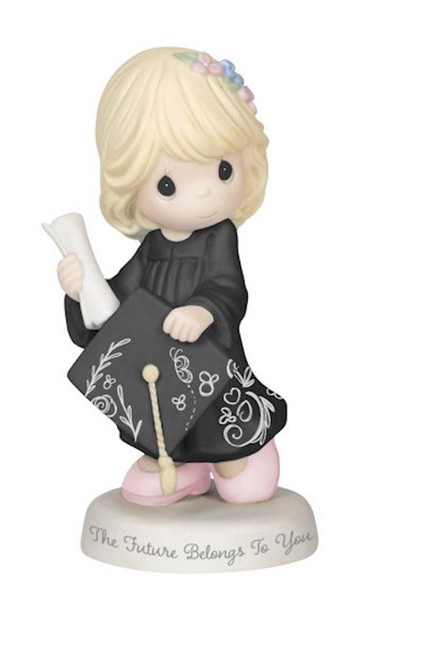 Figurine-The Future Belongs To You/Girl-Bisque Porcelain (5-3/4") by Precious Moments