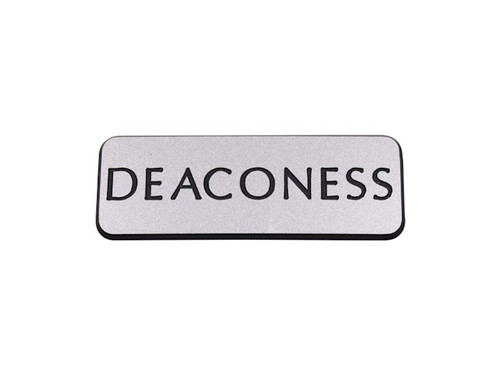 Badge-Contemporary-Deaconess-Silver/Black-Pin Back by Engraved