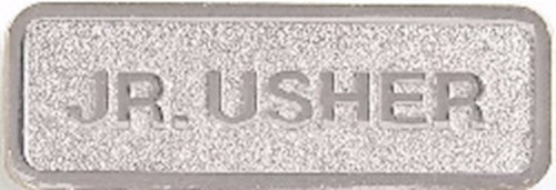 Badge-Jr Usher-Magnetic Back-Silver (2.75" x .66") by Broadman & Holman