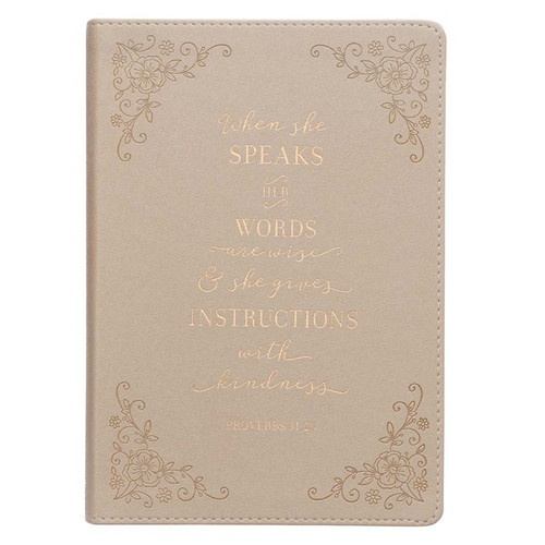 Journal-Slimline LuxLeather-When She Speaks by Christian Art Gift