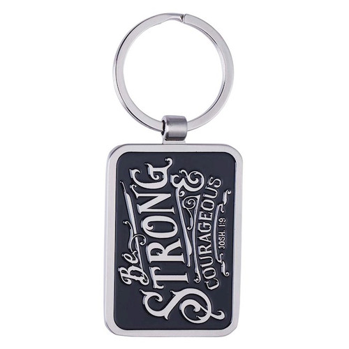 Keyring-Be Strong And Courageous w/Gift Tin by Christian Art Gift