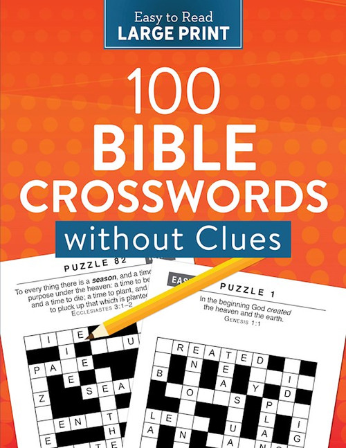 100 Bible Crosswords Without Clues Large Print by Barbour Staff