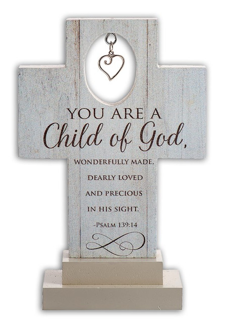 Cross-Standing-Child Of God w/Heart Charm (6") by CA Gift