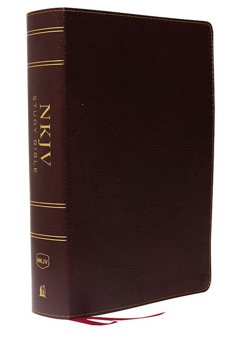 NKJV Study Bible (Full-Color) (Comfort Print)-Burgundy Bonded Leather Indexed by Nelson Bibles