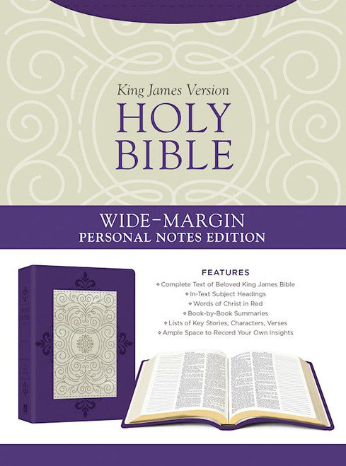 KJV Wide-Margin Personal Notes Bible-Lavender Plume DiCarta by Barbour Staff