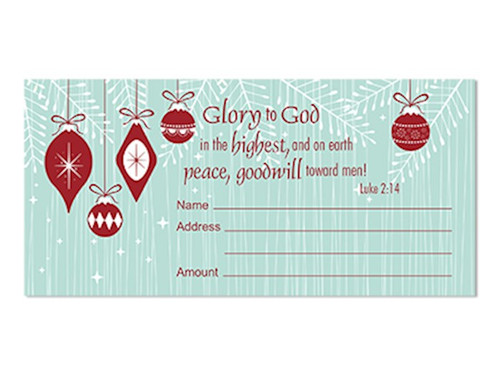Offering Envelope-Glory To God (Pack Of 100) by Christmas