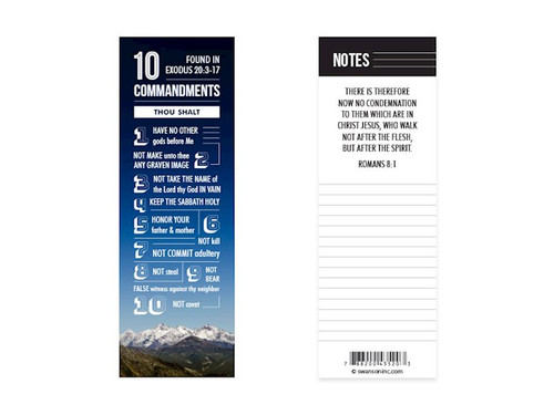 Bookmark-10 Commandments (Pack Of 25) by Swanson