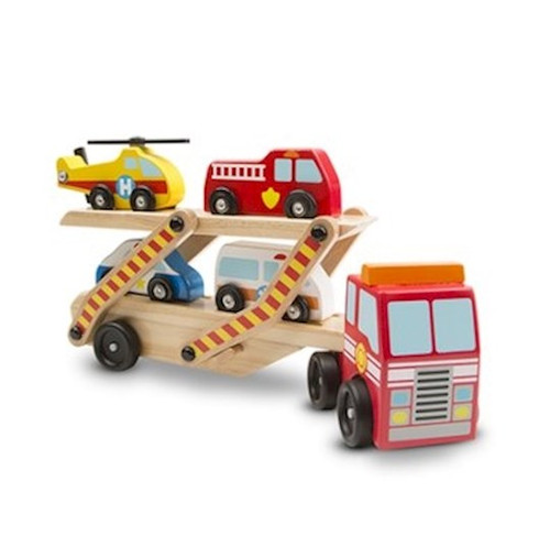 Toy-Emergency Vehicle Carrier (5 Pieces) (Ages 3+) by Melissa and Doug