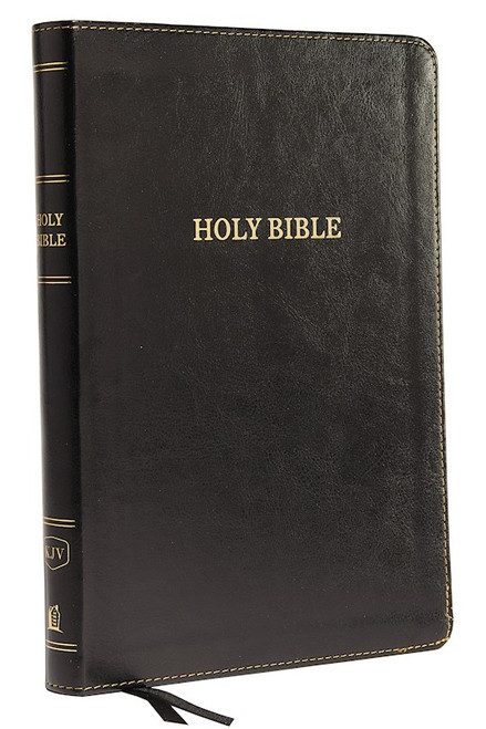 KJV Thinline Bible/Large Print (Comfort Print)-Black Leathersoft by Nelson Bibles