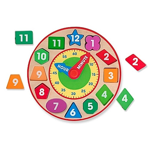 Shape Sorting Clock (13 Pieces) (Ages 3+) by Melissa and Doug