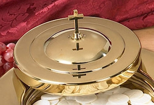 Communion Tray-Stacking Bread Plate Cover-Brass by CB Church Supplies