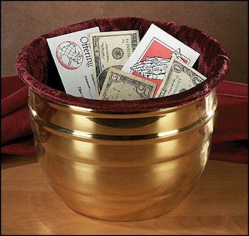 Offering Bag/Pot-Large Capacity-Burgundy by CB Church Supplies