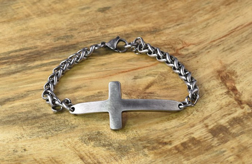 Bracelet-Eden Merry-Just For Him-Cross/Wheat Chain by Eden Merry