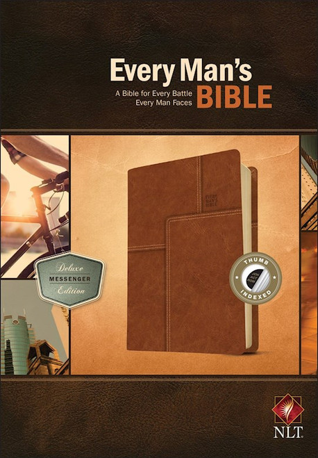 NLT Every Man's Bible: Deluxe Messenger Edition-Layered Brown LeatherLike Indexed by Arterburn Stephen