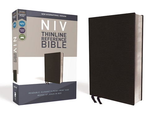 NIV Thinline Reference Bible (Comfort Print)-Black Bonded Leather by Zondervan