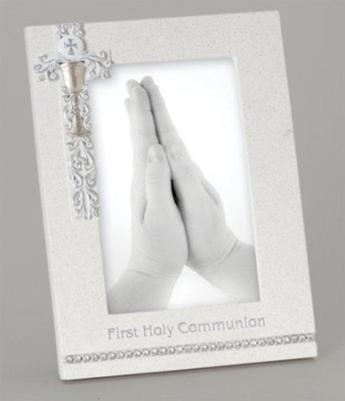 Frame-First Communion-Vertical w/Silver Scroll (8"H) by Communion