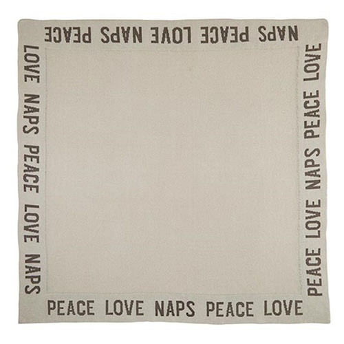 Cozy Blanket-Peace Love Naps (30" Sq) by Stephan Baby
