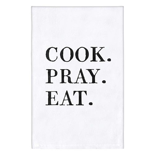 Towel-Cook. Pray. Eat. (30" SQ) by CB Gift
