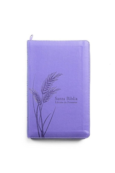RVR 1960 Biblia de Promesas Tamano Manual (Promise Bible Personal Size)-Lavender Imitation Leather W/Zipper by Editorial Unilit