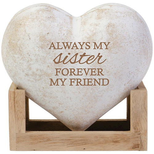 3D Heart-Sister  (5" x 5" x 2.5") by Carson Home Accent