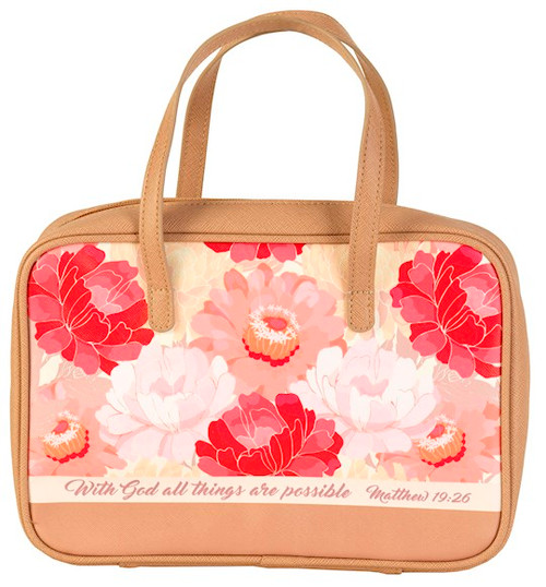 Bible Cover-With God All Things Are PossibleTan-XLG by White Dove Designs