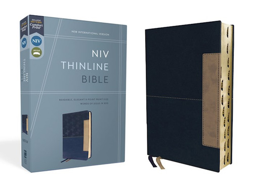 NIV Thinline Bible (Comfort Print)-Blue Leathersoft Indexed by Zondervan