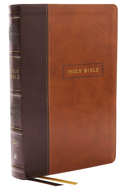 KJV Center-Column Reference Bible (Comfort Print)-Brown Leathersoft Indexed by Nelson Bibles
