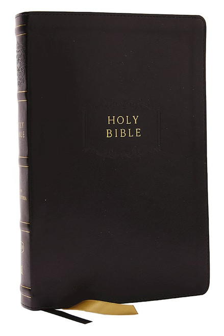 KJV Center-Column Reference Bible With Apocrypha (Comfort Print)-Black Leathersoft by Nelson Bibles
