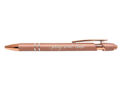 Soft Touch Gift Pen-Pray Wait Trust-Rose Gold by Swanson
