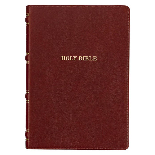KJV Study Bible-Saddle Tan Genuine Leather Indexed by Christian Art Gift