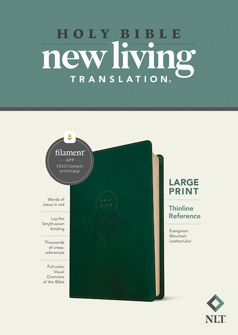 NLT Large Print Thinline Reference Bible Filament Enabled Edition-Evergreen Mountain LeatherLike by Tyndale House