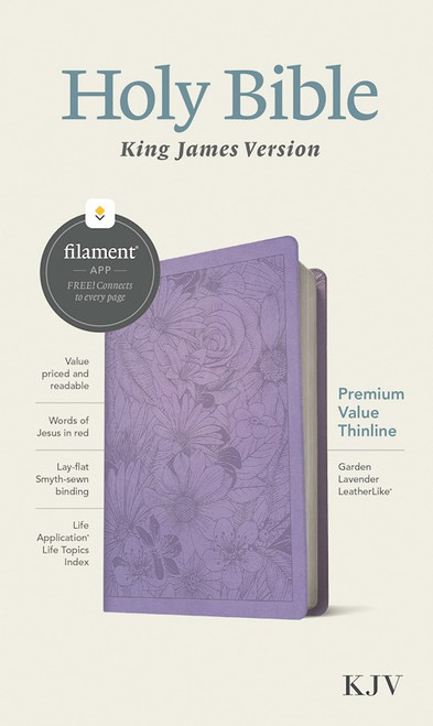 KJV Premium Value Thinline Bible Filament Enabled Edition-Garden Lavender LeatherLike by Tyndale House