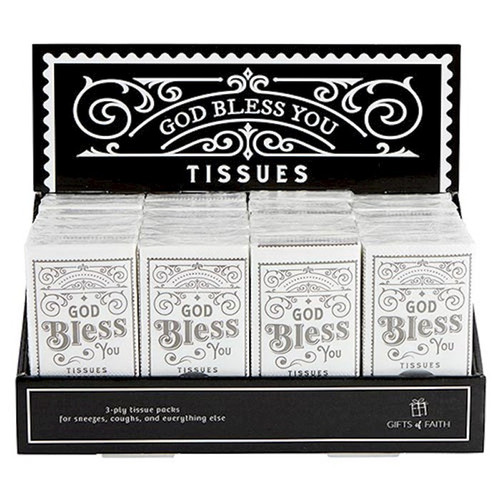 Tissue Display-Pocket-God Bless You (New Font) (24 Packs) (PKGT) by Gifts Of Faith