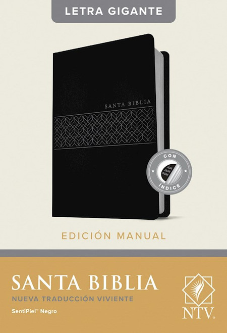 NTV Edicion Manual/Letra Gigante (NLT Handy Size Bible/Large Print)-Black LeatherLike Indexed by Tyndale Espanol